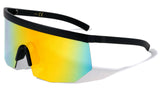 XL Oversized Semi Rimless Shield Wrap Face Sport Sunglasses