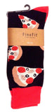 Fine Fit Casual Fast Food Snack Pattern Knit Crew Socks