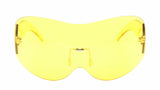 Alps Rimless Oversized Shield Mono Lens Futuristic Retro Sunglasses