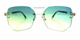 Wynwood Oversized Rimless Square Geometric Luxury Aviator Sunglasses