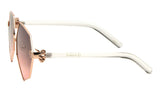 Geometric Oversized Pearl Nose Pad Clown Hand Hinge Aviator Sunglasses