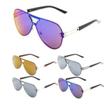 Rimless Oversized One Piece Shield Aviator Sunglasses