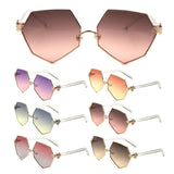 Geometric Oversized Pearl Nose Pad Clown Hand Hinge Aviator Sunglasses