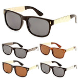 Classic Plastic & Metal Frame Engraved Marijuana Weed Leaf Sunglasses