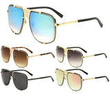 Milano Oversized Square Metal Aviator Luxury Sunglasses