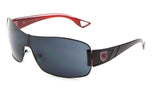 Khan Shield Wrap Around One Piece Lens Aviator Sunglasses