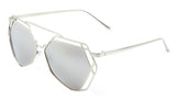 Geometric Lattice Wire Metal Frame Futuristic Aviator Luxury Sunglasses