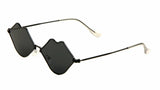 Kiss Sexy Lips Shaped Metal Wire Fame Lolita Sunglasses