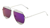 Luxe Fashion Split Half Lens Aviator Sunglasses