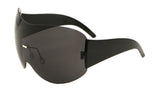Alps Rimless Oversized Shield Mono Lens Futuristic Retro Sunglasses