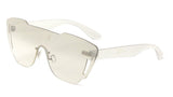 Sobe Rimless Shield Mono One Piece Lens Futuristic Sunglasses