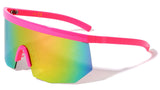 XL Oversized Semi Rimless Shield Wrap Face Sport Sunglasses