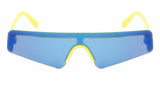 Slim Skinny Semi Rimless Shield One Piece Mono Lens Futuristic Wrap Sunglasses