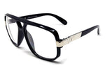 Gazelle Swag Square Oversized Hip Hop Luxury Sunglasses w/ Clear Lenses