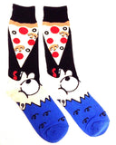 Fine Fit Casual Fast Food Snack Pattern Knit Crew Socks
