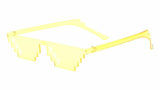 Thug Life Meme Emoji Pixelated Rimless Sunglasses