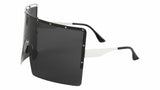 Flat Top XL Large Oversized One Piece Mono Lens Shield Wrap Around Sunglasses