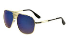 Roma Classic Turbo Square Metal Aviator Luxury Sunglasses