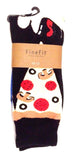 Fine Fit Casual Fast Food Snack Pattern Knit Crew Socks