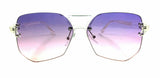 Wynwood Oversized Rimless Square Geometric Luxury Aviator Sunglasses
