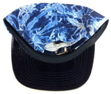 E-Flag Multicolor Faux Black Stingray Leather 5 Panel Strapback Hat