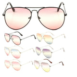 Classic Pilot Aviator Sunglasses w/ Triple Gradient Lenses