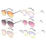 Floating Flat Lens Aviator Sunglasses w/Brow Bar