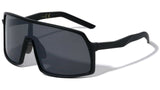 Oversized Futuristic Shield Wrap Around Sport Sunglasses