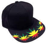 Black Sublimated Print Bill Strapback Hat