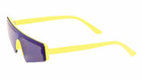Slim Skinny Semi Rimless Shield One Piece Mono Lens Futuristic Wrap Sunglasses