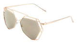 Geometric Lattice Wire Metal Frame Futuristic Aviator Luxury Sunglasses