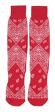 Leaf Republic Paisley Bandana Pattern Knit Crew Socks
