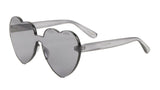 Thick Bold Oversized Lolita Heart Shaped Rimless Mono One Piece Shield Lens Sunglasses