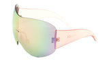 Alps Rimless Oversized Shield Mono Lens Futuristic Retro Sunglasses