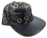 E-Flag Multicolor Faux Black Stingray Leather 5 Panel Strapback Hat