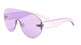 Aspen Rimless Oversized Shield Mono One Piece Lens Futuristic Sunglasses