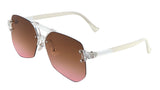 Wynwood Oversized Rimless Square Geometric Luxury Aviator Sunglasses