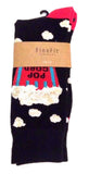 Fine Fit Casual Fast Food Snack Pattern Knit Crew Socks