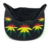 Black Sublimated Print Bill Strapback Hat