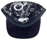 E-Flag Multicolor Faux Black Stingray Leather 5 Panel Strapback Hat