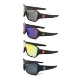 Khan Soft Rubber Oversized Shield Wrap Around Sunglasses