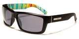 Biohazard Abstract Wrap Around Rectangular Sport Sunglasses