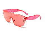 Sobe Rimless Shield Mono One Piece Lens Futuristic Sunglasses