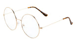 Oversized Round Luxury John Lennon Hippie Sunglasses w/ Clear Lenses