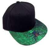 Black Sublimated Print Bill Strapback Hat