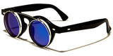 Cool Flip Up Round Clear Circle Lens Retro Steampunk Luxury Sunglasses