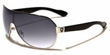 Khan Sport One Piece Shield Lens Wrap Around Aviator Luxury Sunglasses
