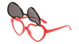 Kids Youth Girls Heart Shaped Cute Flip Up Sunglasses