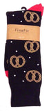Fine Fit Casual Fast Food Snack Pattern Knit Crew Socks