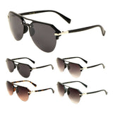 Luxury Half Rim Retro Pilot Aviator Sunglasses